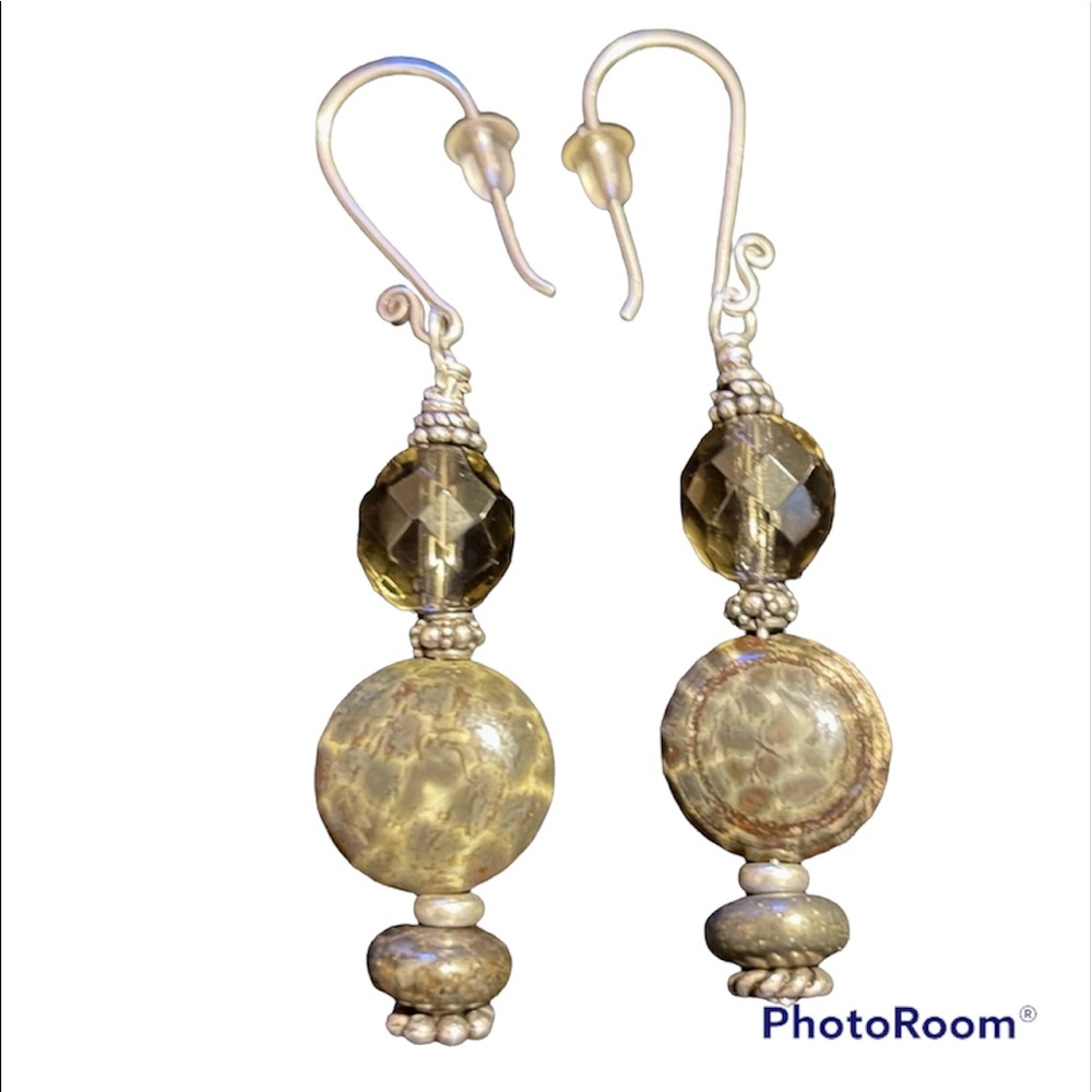 Mexican Orbicular Jasper Earrings - image 1